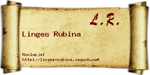 Linges Rubina névjegykártya